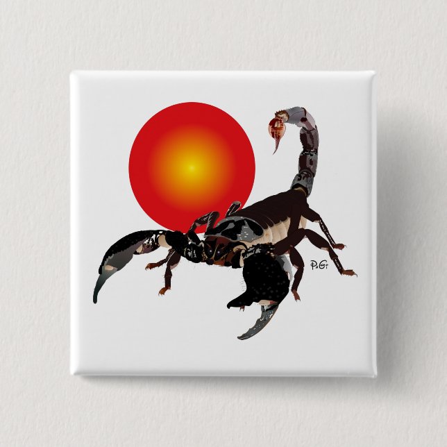 Badge Carré 5 Cm Boutons Skorpion (Devant)