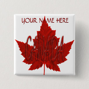 Badge Carré 5 Cm Boutons souvenir du Canada personnalisés Bouton Ca