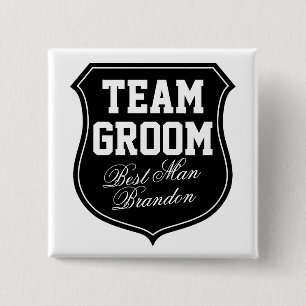 Badge Carré 5 Cm Boutons Team Groom   Personnaliser pour la fête de