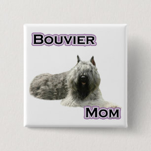 Badge Carré 5 Cm Bouvier Mom 4 - Bouton