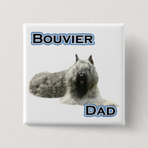 Badge Carré 5 Cm Bouvier Papa 4 - Bouton