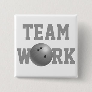 Badge Carré 5 Cm Bowling Ball Grey