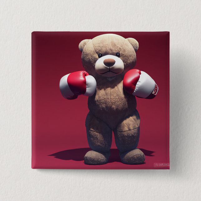 Badge Carré 5 Cm Boxeador Osito (Devant)