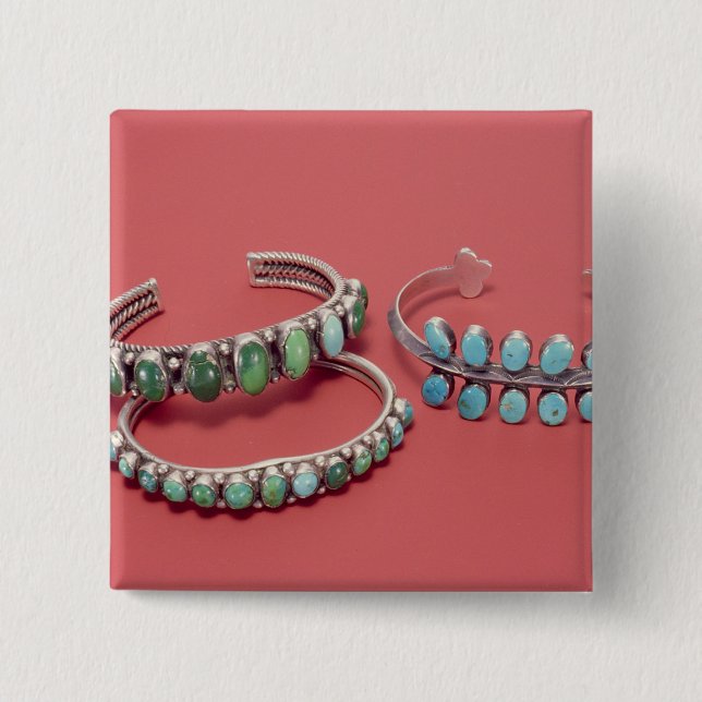 Badge Carré 5 Cm Bracelets de Navajo (Devant)