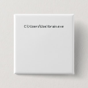 Badge Carré 5 Cm Brain.exe Fun Coder Programmer Computer