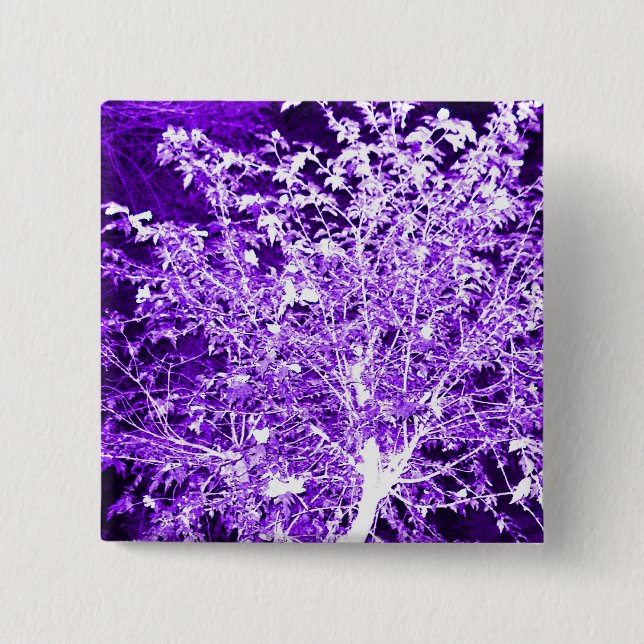 Badge Carré 5 Cm Branches d'arbre Abstrait violet (Devant)