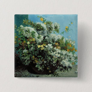 Badge Carré 5 Cm Branches et fleurs fleurissantes, 1855