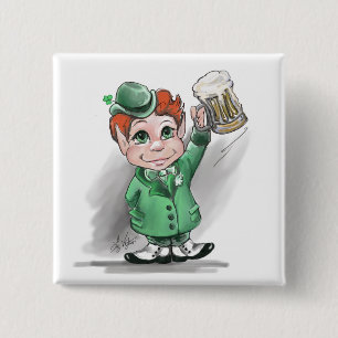 Badge Carré 5 Cm Bravo irlandais ! Bouton Carré de la Saint Patrick