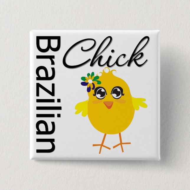 Badge Carré 5 Cm Brazilian Chick (Devant)