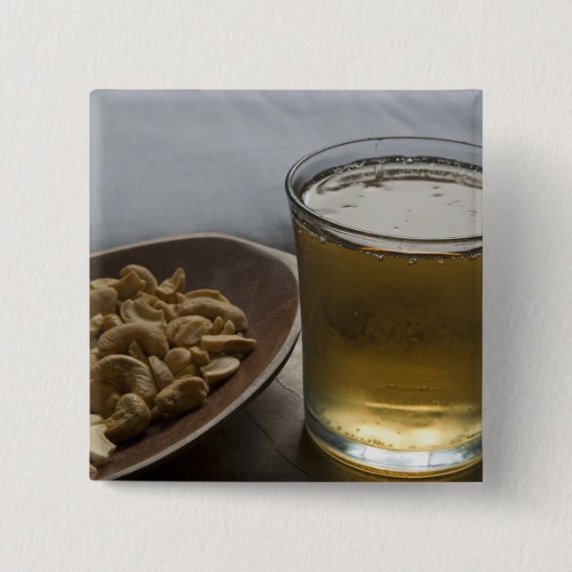 Badge Carré 5 Cm Brésil. Un verre de Guarana Energy rafraîchissant (Devant)