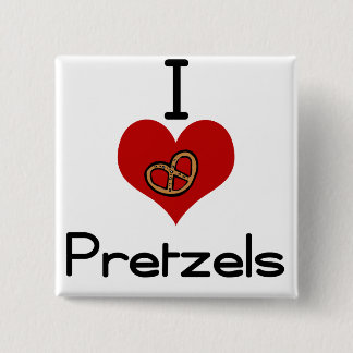 Badge Carré 5 Cm Bretzel du l'amour-coeur I