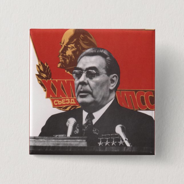 Badge Carré 5 Cm Brezhnev (Devant)