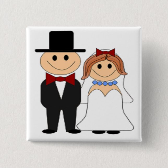 BADGE CARRÉ 5 CM BRIDE ET GROUPE (Devant)