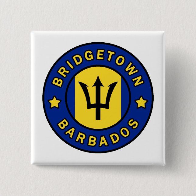 Badge Carré 5 Cm Bridgetown Barbade (Devant)