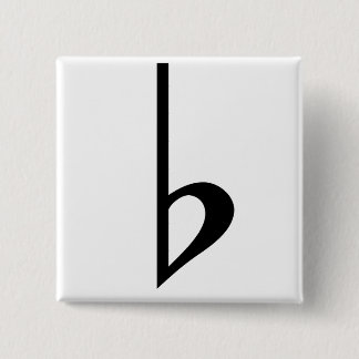 Badge Carré 5 Cm Broche (Botton) Bemol Preto
