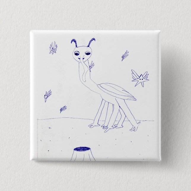 Badge Carré 5 Cm Broche du critère spatial (Devant)