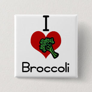 Badge Carré 5 Cm Brocoli du l'amour-coeur I