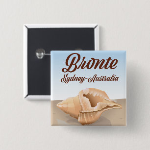 Badge Carré 5 Cm Bronte, Sydney, Australie style de voyage vintage