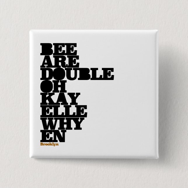 BADGE CARRÉ 5 CM BROOKLYN (Devant)