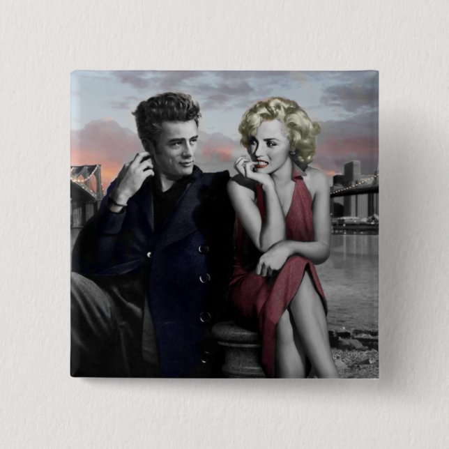 Badge Carré 5 Cm Brooklyn B&W 2 (Devant)