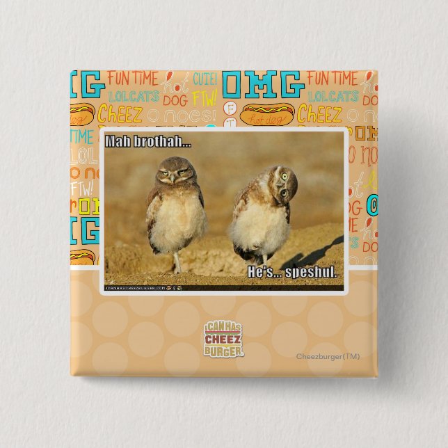 Badge Carré 5 Cm Brothah d'heure-milliampère (Devant)