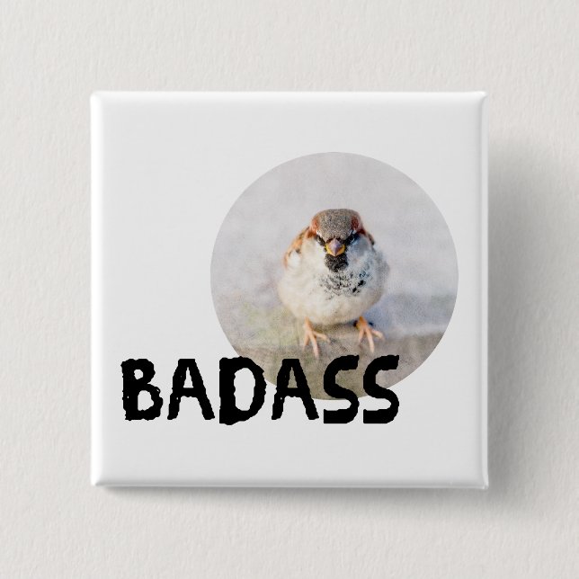Badge Carré 5 Cm Bruant - Badass (Devant)
