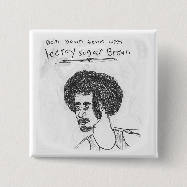 Badge Carré 5 Cm Brun de sucre de Leeroy (Devant)