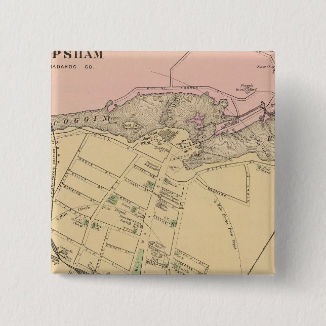 Badge Carré 5 Cm Brunswick, Topsham (Devant)