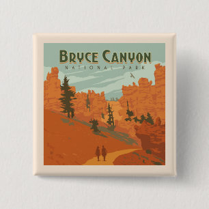 Badge Carré 5 Cm Bryce Canyon National Park Formations rocheuses