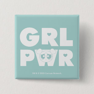 Badge Carré 5 Cm Bubbles : Girl Power