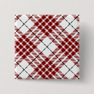Badge Carré 5 Cm Buchanan tartan rouge blanc plaid