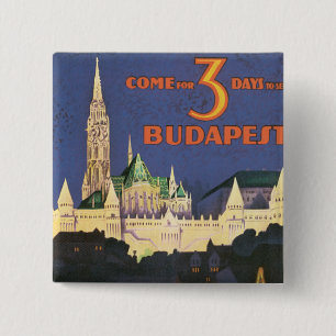 Badge Carré 5 Cm Budapest vintage