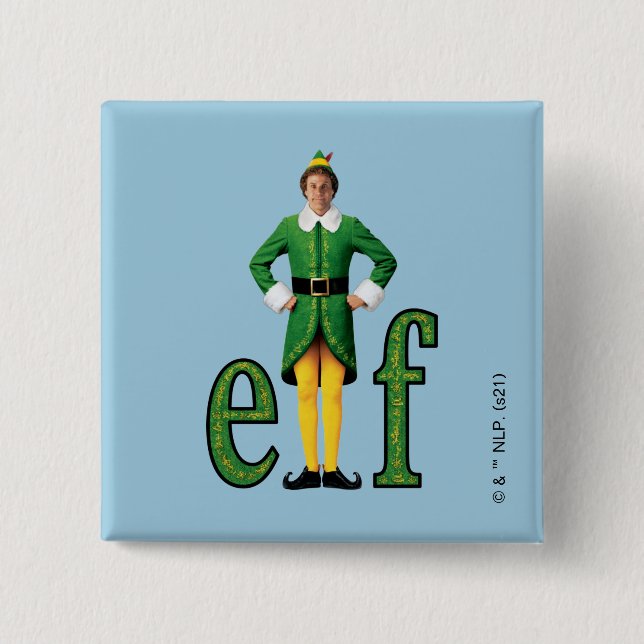 Badge Carré 5 Cm Buddy le logo Elf Movie (Devant)