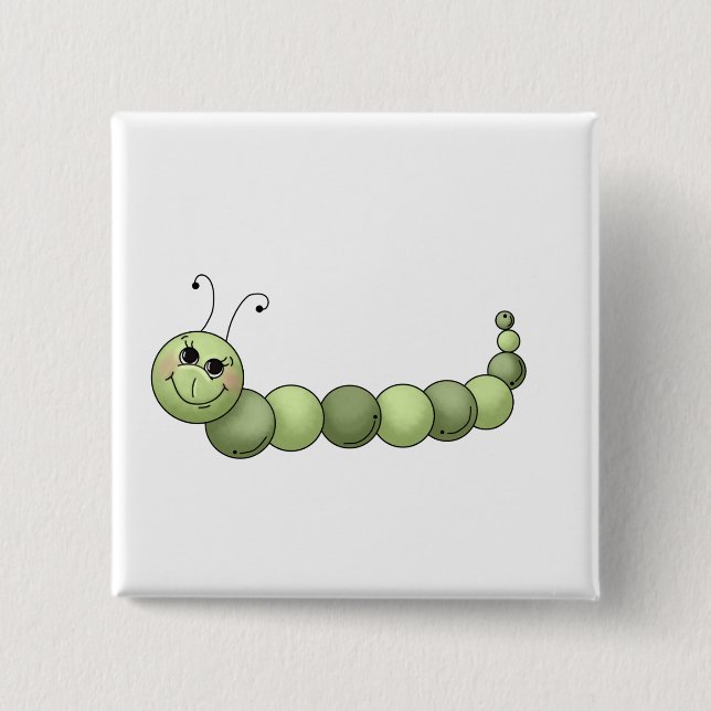 Badge Carré 5 Cm Buggin vous · Caterpillar de sourire (Devant)