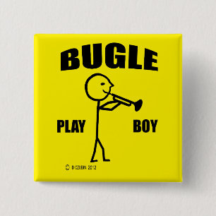 Badge Carré 5 Cm Bugle Play Boy