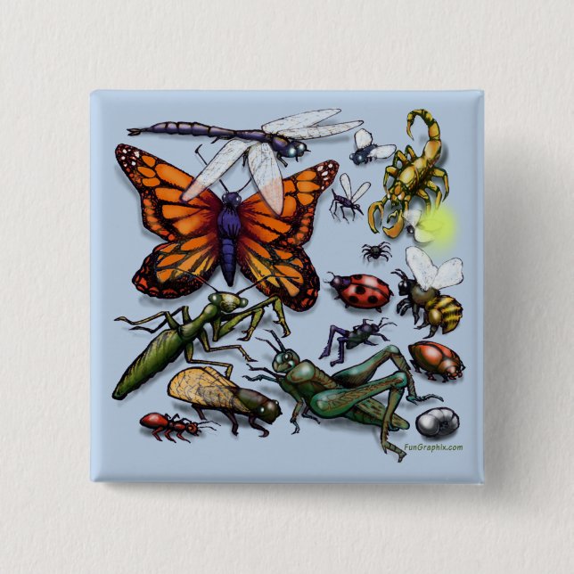 Badge Carré 5 Cm Bugs (Devant)
