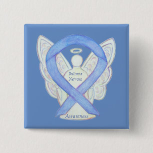 Badge Carré 5 Cm Bulimia Nervosa Sensibilisation Ruban Angel Person