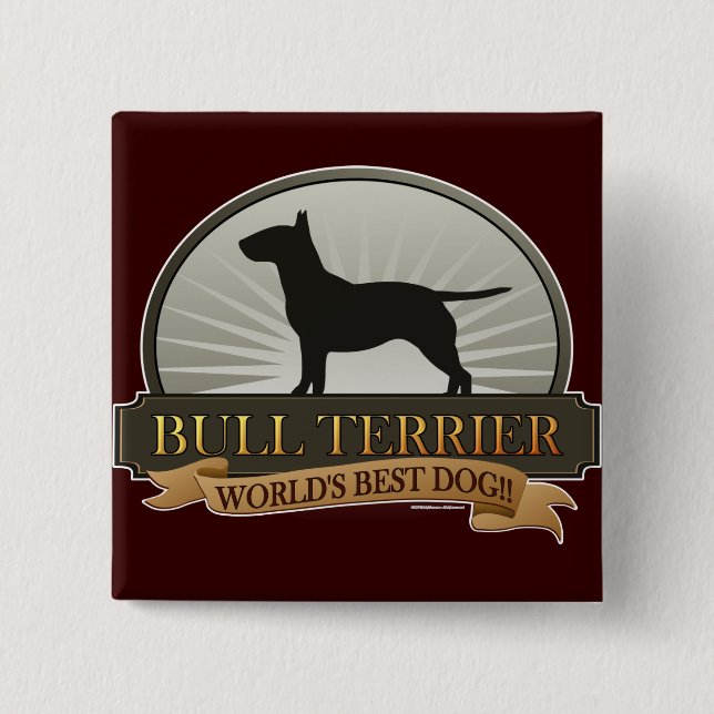 Badge Carré 5 Cm Bull Terrier (Devant)