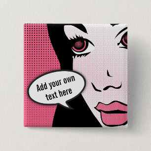 Badge Carré 5 Cm Bulle de dialogue personnalisée pour le visage de