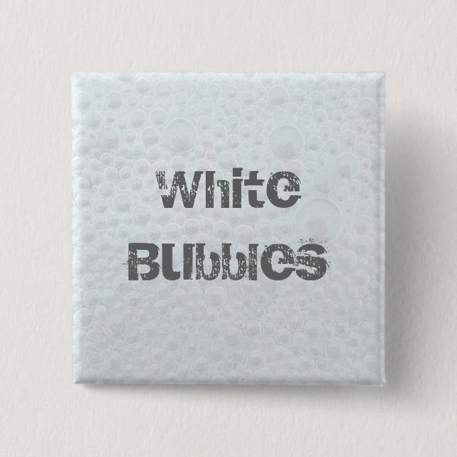 Badge Carré 5 Cm Bulles blanches - Modèle (Devant)