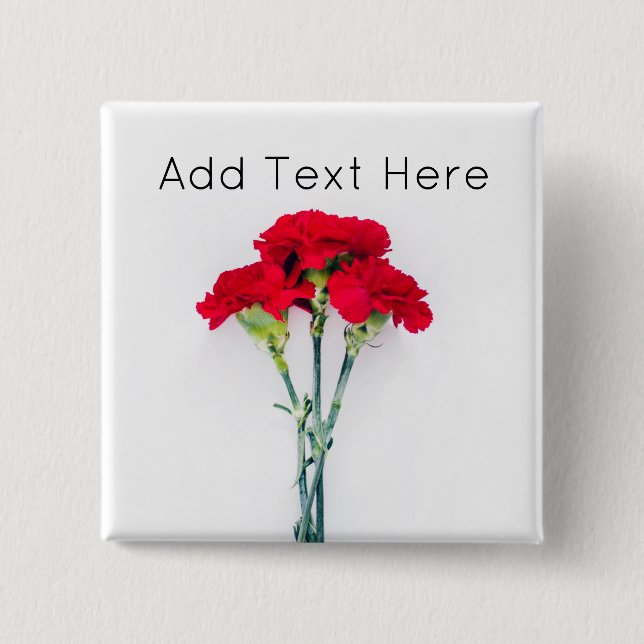 Badge Carré 5 Cm Bundle of Red Carnation Flowers (Devant)