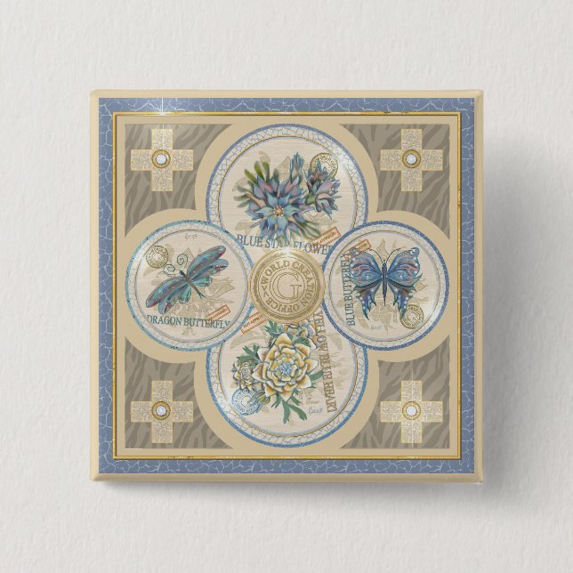 Badge Carré 5 Cm Bureau de création G (Devant)