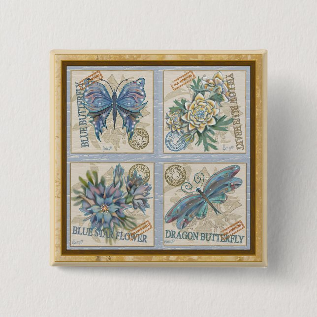 Badge Carré 5 Cm Bureau de création G (Devant)