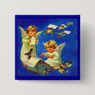 Badge Carré 5 Cm bureau de la poste d'angel