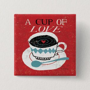 Badge Carré 5 Cm Bureau vintage - café