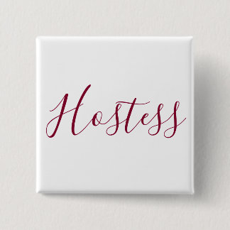 Badge Carré 5 Cm Burgundy and White Hostess