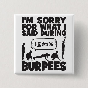 Badge Carré 5 Cm BURPEES - Drôle entraînement de nouveauté