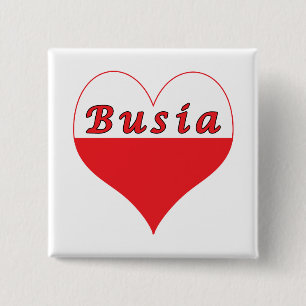 Badge Carré 5 Cm Busia Coeur polonais