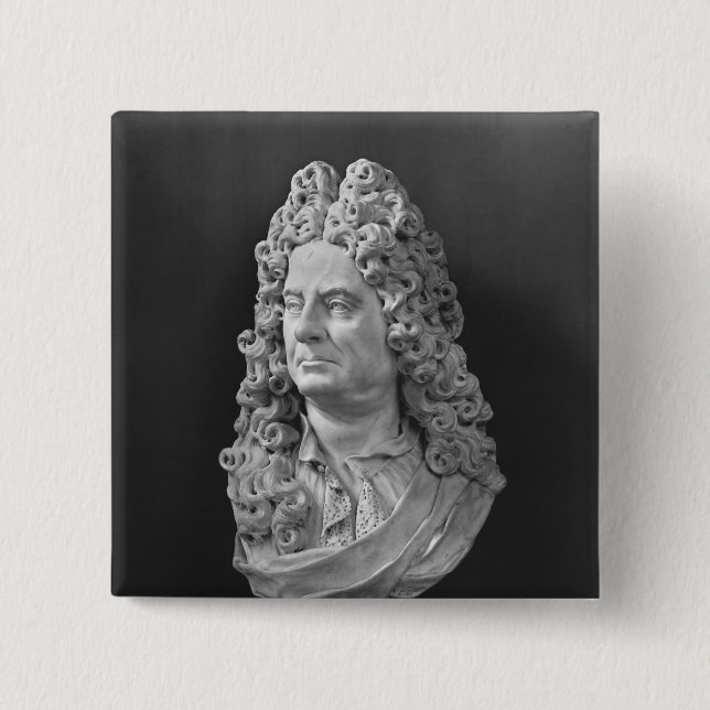 Badge Carré 5 Cm Buste d'Antoine Coypel (Devant)