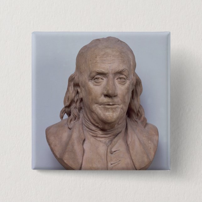 Badge Carré 5 Cm Buste de Benjamin Franklin 1778 (Devant)